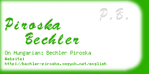 piroska bechler business card